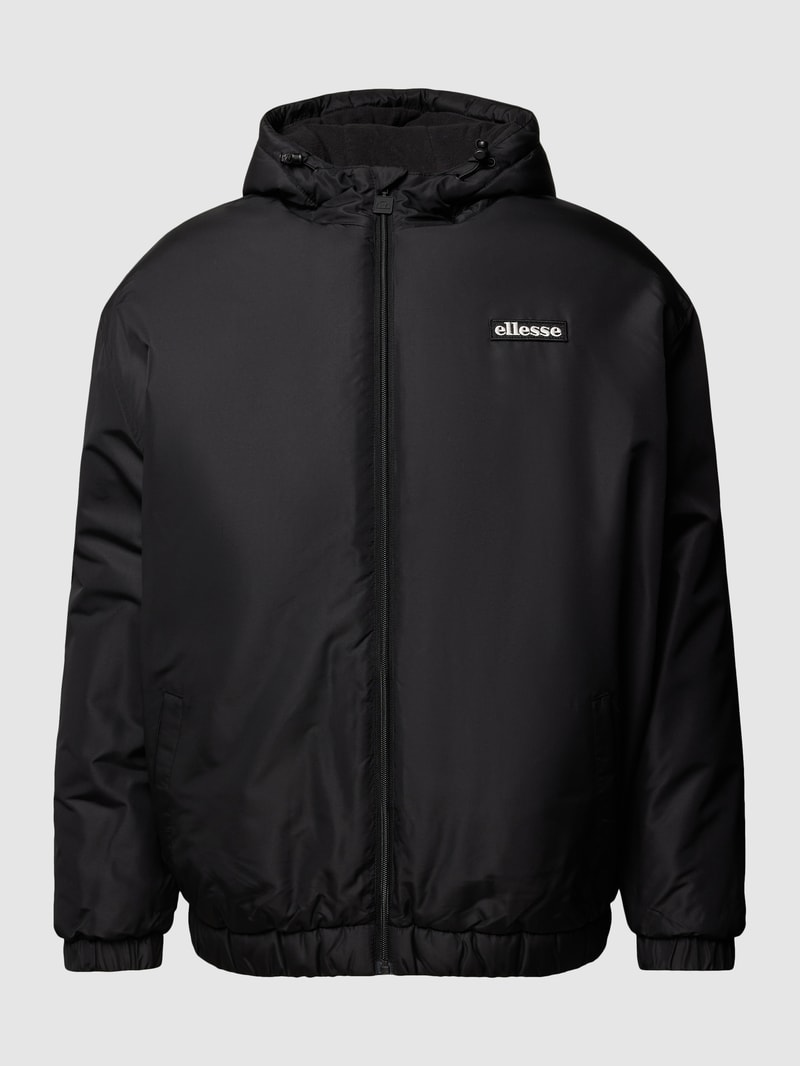 Jacke mit Label-Patch Modell 'PACCIORETTI' in schwarz