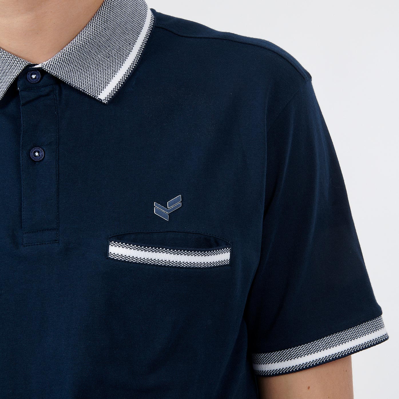 CHUN   Polo bleu Homme en 100% coton