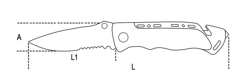 Beta 017780080 1778SOS Klappmesser mit Scheibenbrecher und Gurtschneider. In Scheide.