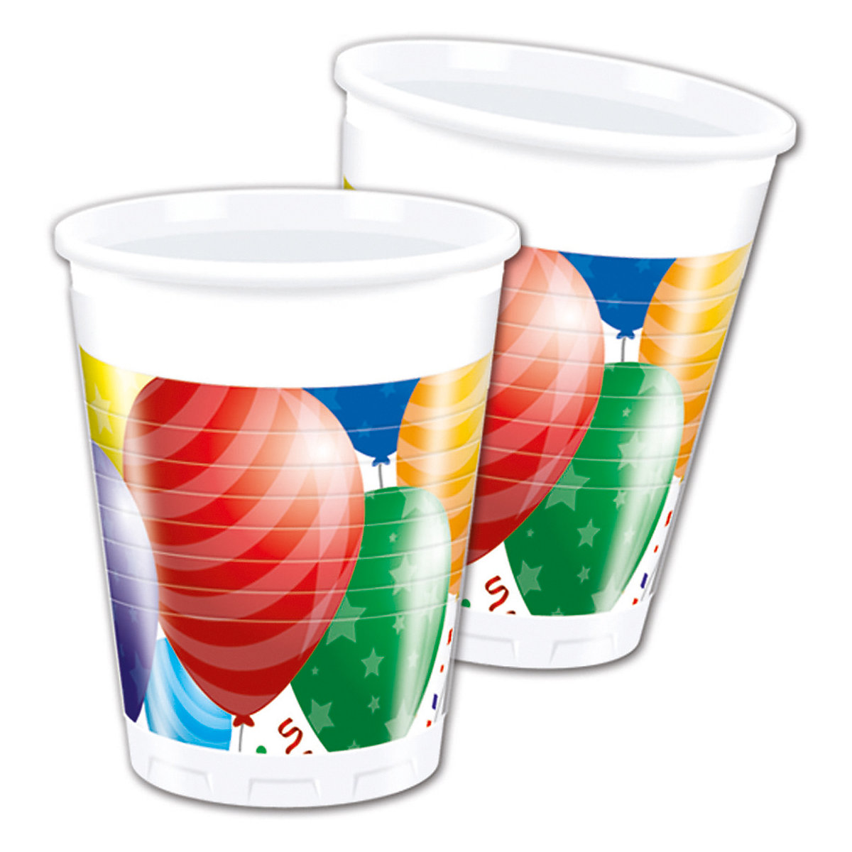 Partybecher/Trinkbecher Balloons Celebration, 200 ml, Kunststoff, 8 Stück