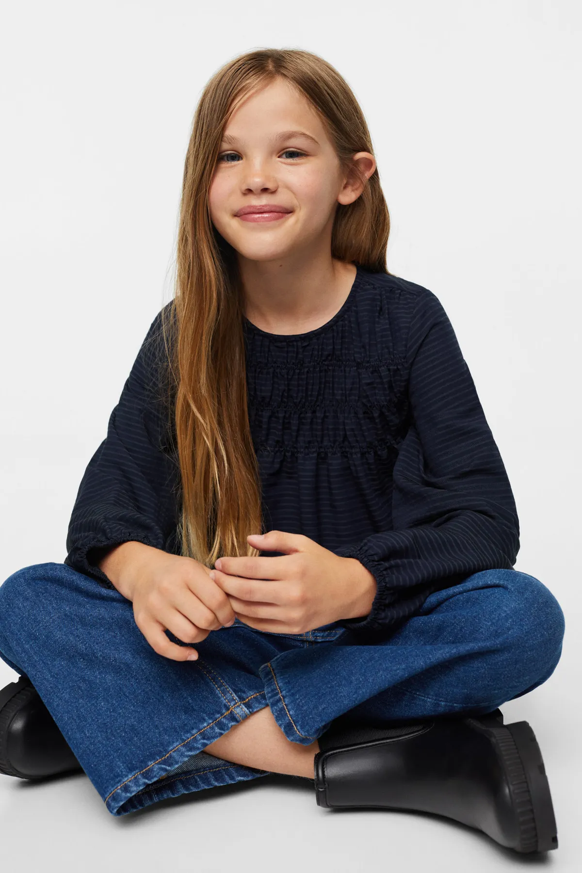 MANGO Kids  Dunkelblaue Damenbluse 37083265