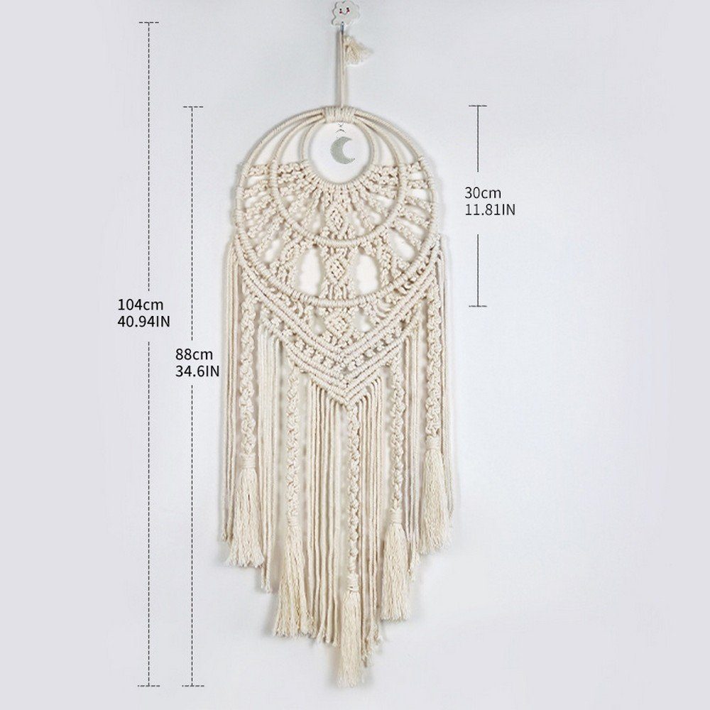 Wandteppich Wandbehänge Wanddekoration Tuch Boho handgestrickt Tapisserie Wandtuch, Ronner UG