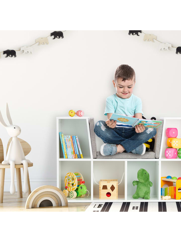 relaxdays Bücherregal Sitzkissen in Weiß günstig kaufen onesize