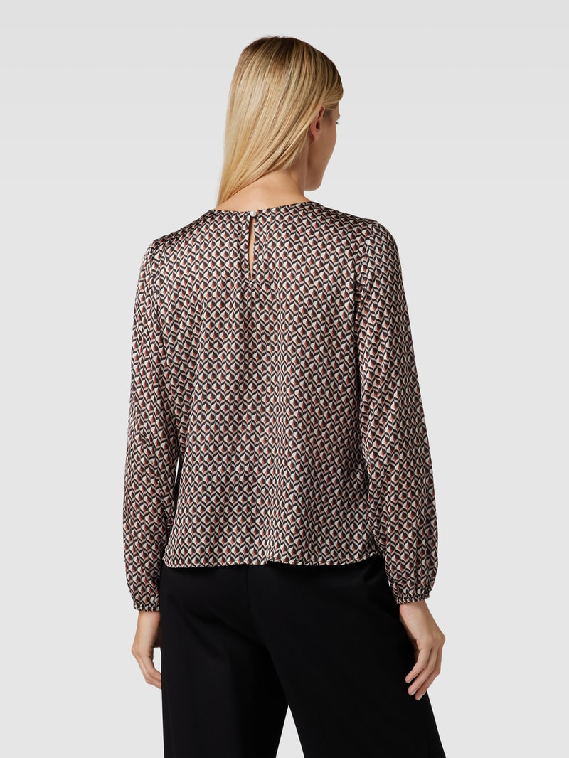 Bluse mit Allover-Muster in schwarz
