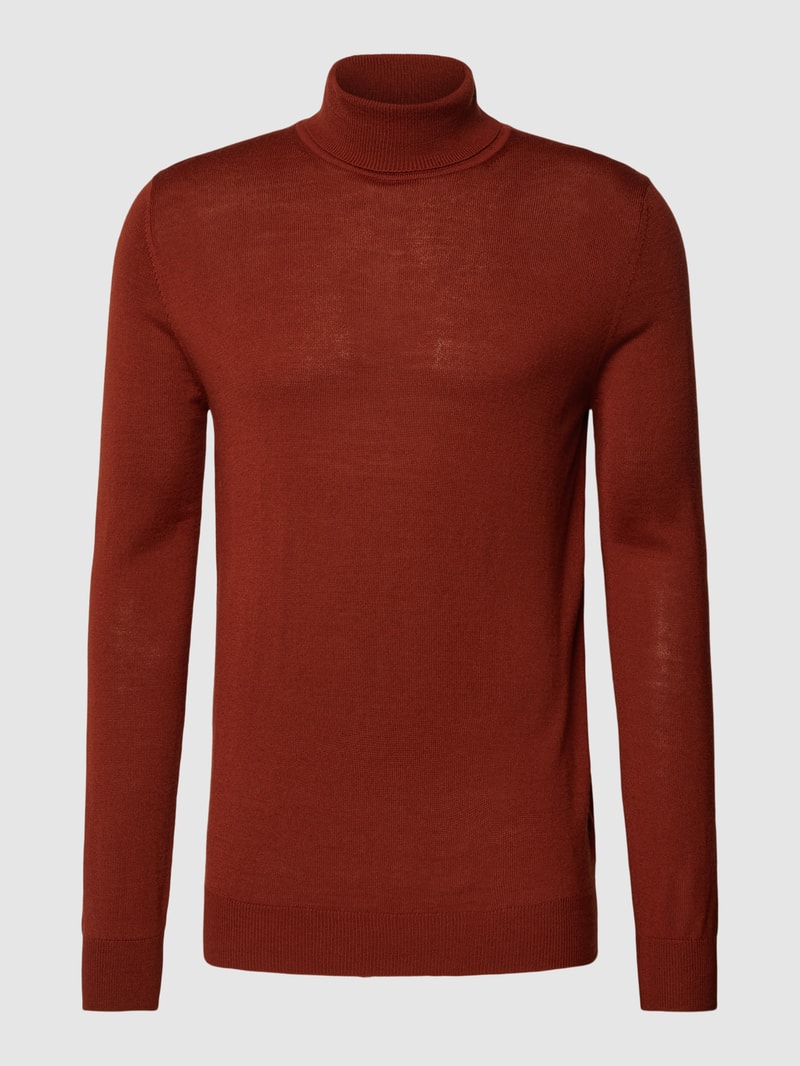 Pullover mit Stehkragen in terrakotta