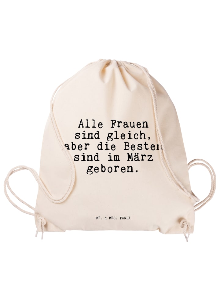 Mr. & Mrs. Panda Sportbeutel Alle Frauen sind gleich,... mit Spruch in Creme günstig kaufen onesize