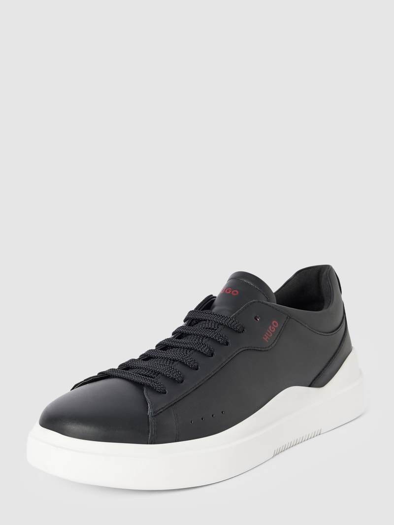 Sneaker aus Leder mit Label-Details Modell 'Blake' in schwarz