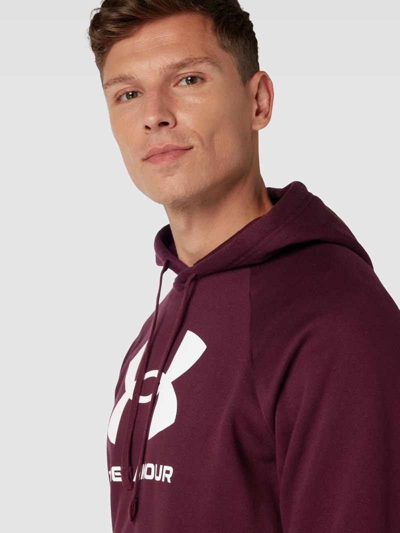 Hoodie mit Label-Print Modell 'Rival' in bordeaux rot