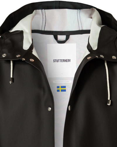 STUTTERHEIM, Regenmantel, PVC wasserdicht, schwarz