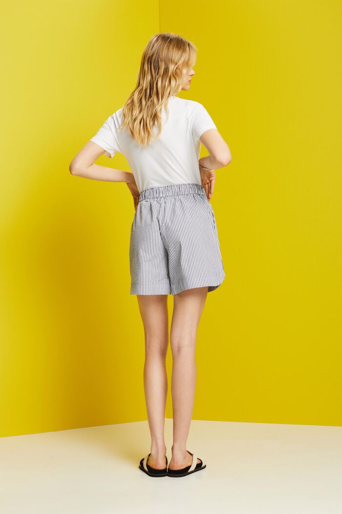 Seersucker-Shorts mit Streifen, 100 % Baumwolle