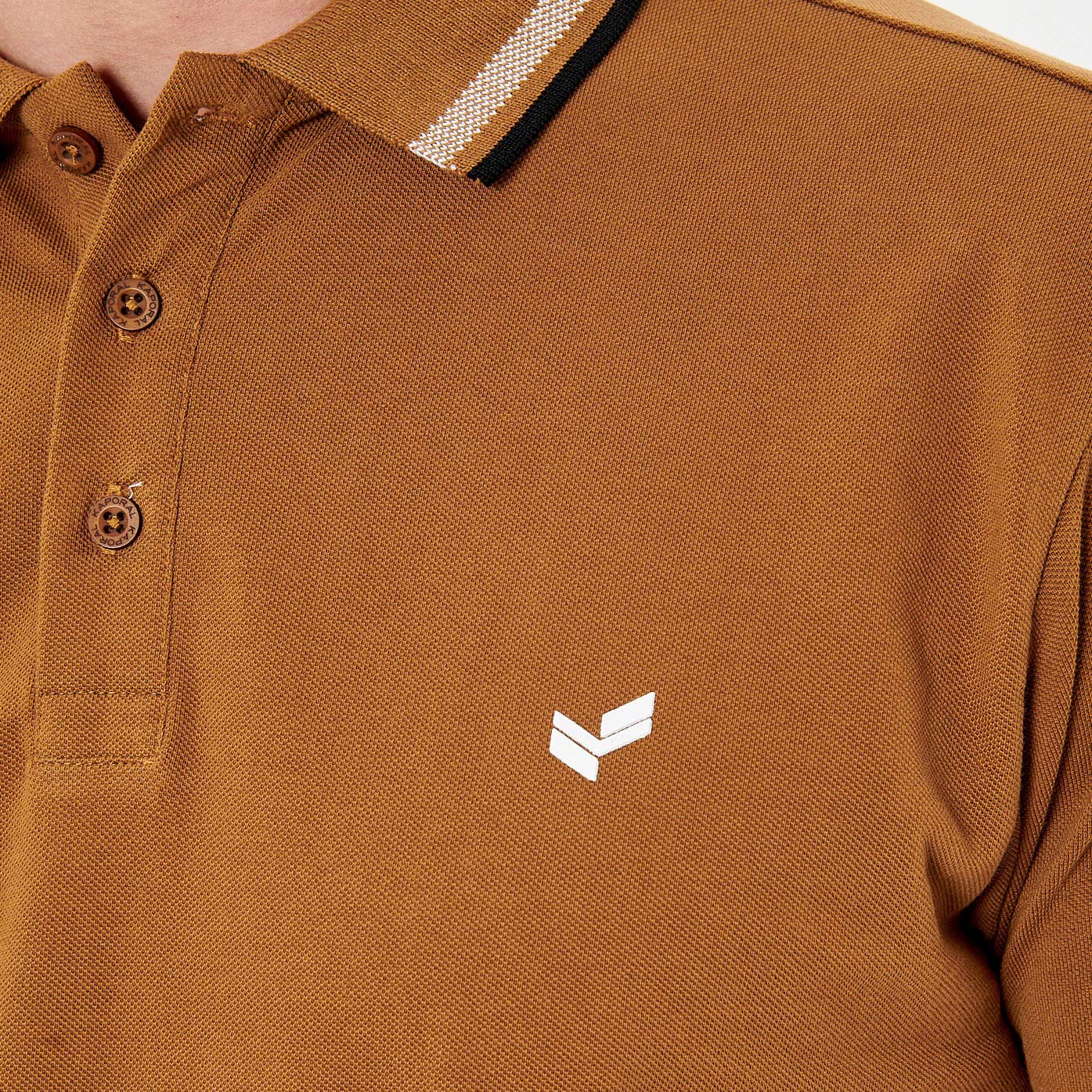 RAYOC  Polo marron homme 100% coton bio