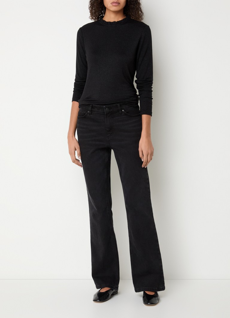 OPUS Sanba fine knitted top with lurex and standing collar