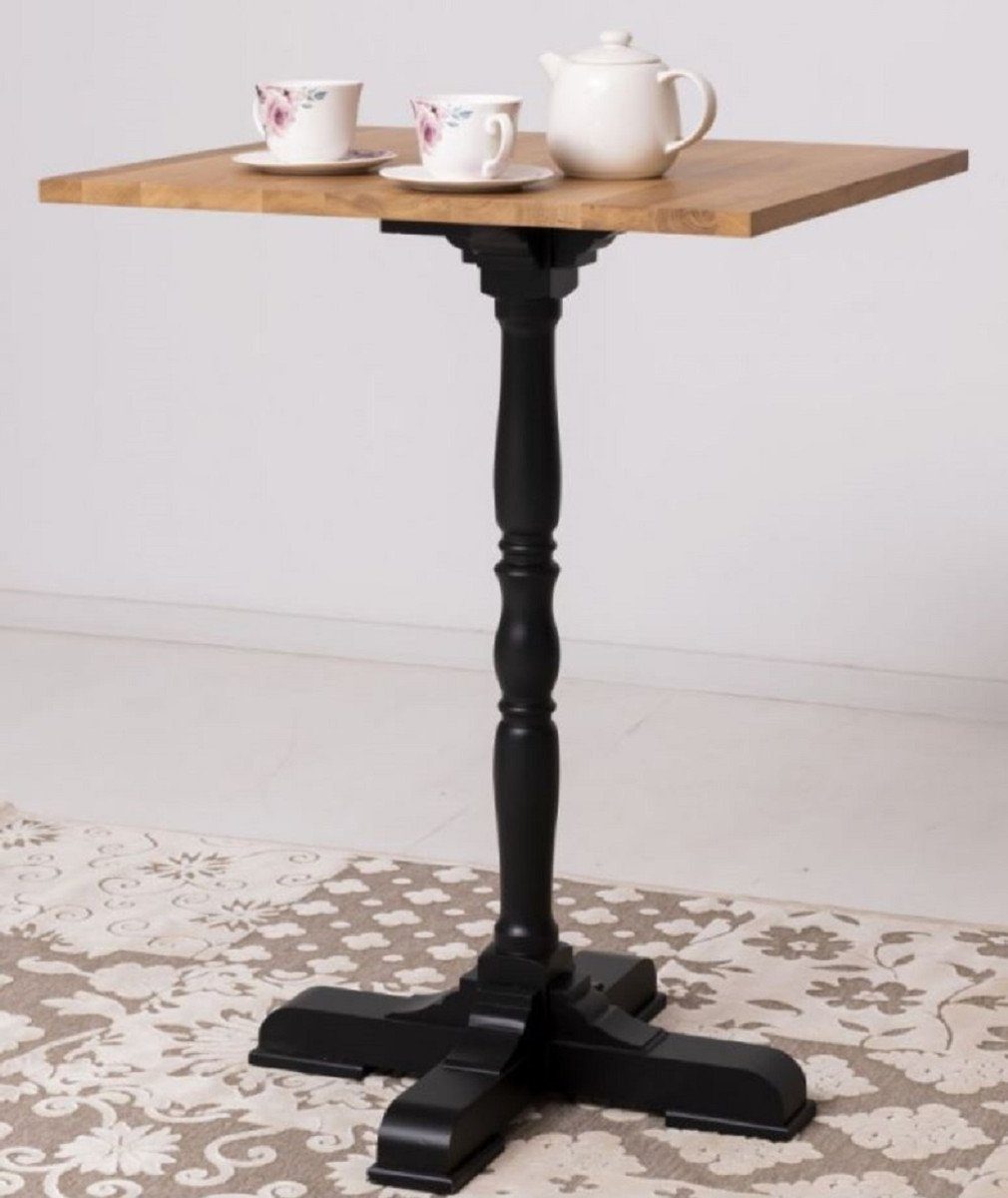 Casa Padrino Stehtisch Landhausstil Stehtisch Braun / Schwarz 80 x 80 x H. 110 cm - Massivholz Bartisch im Landhausstil - Landhausstil Massivholz Bar & Bistro Möbel
