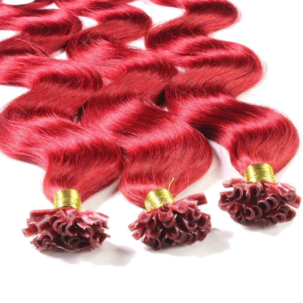 hair2heart Extensions à chaud bonding cheveux naturels #rouge 1g extensions
