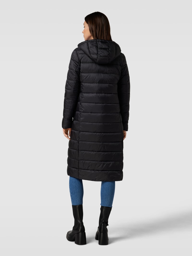 Steppmantel mit Kapuze in schwarz