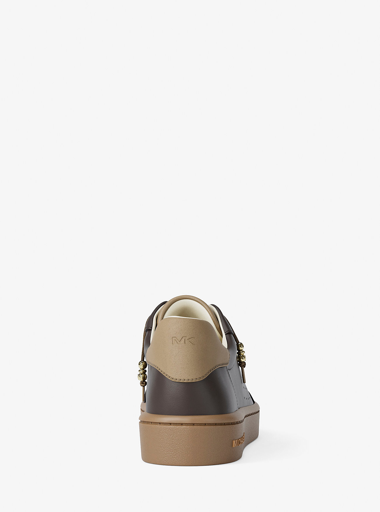 Scotty Embellished Leather Sneaker - CHOCOLATE