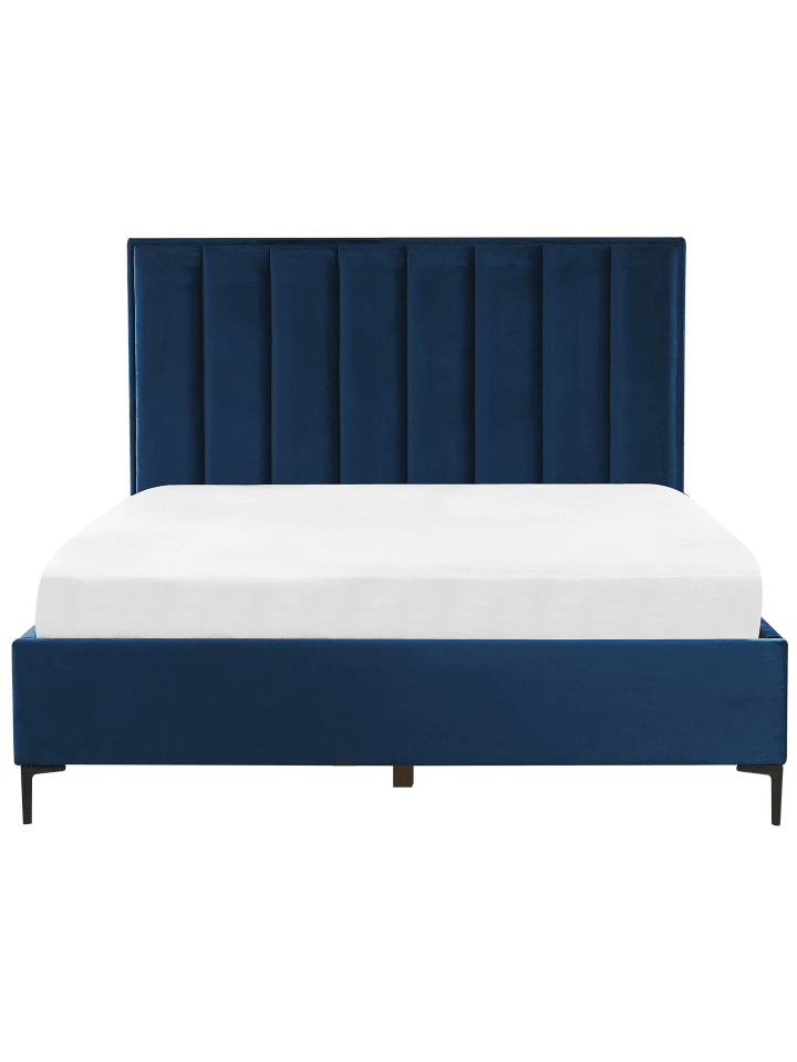 Beliani Doppelbett SEZANNE in Blau/Schwarz - (W) 170 x (H) 142 x (L) 215 cm günstig kaufen onesize