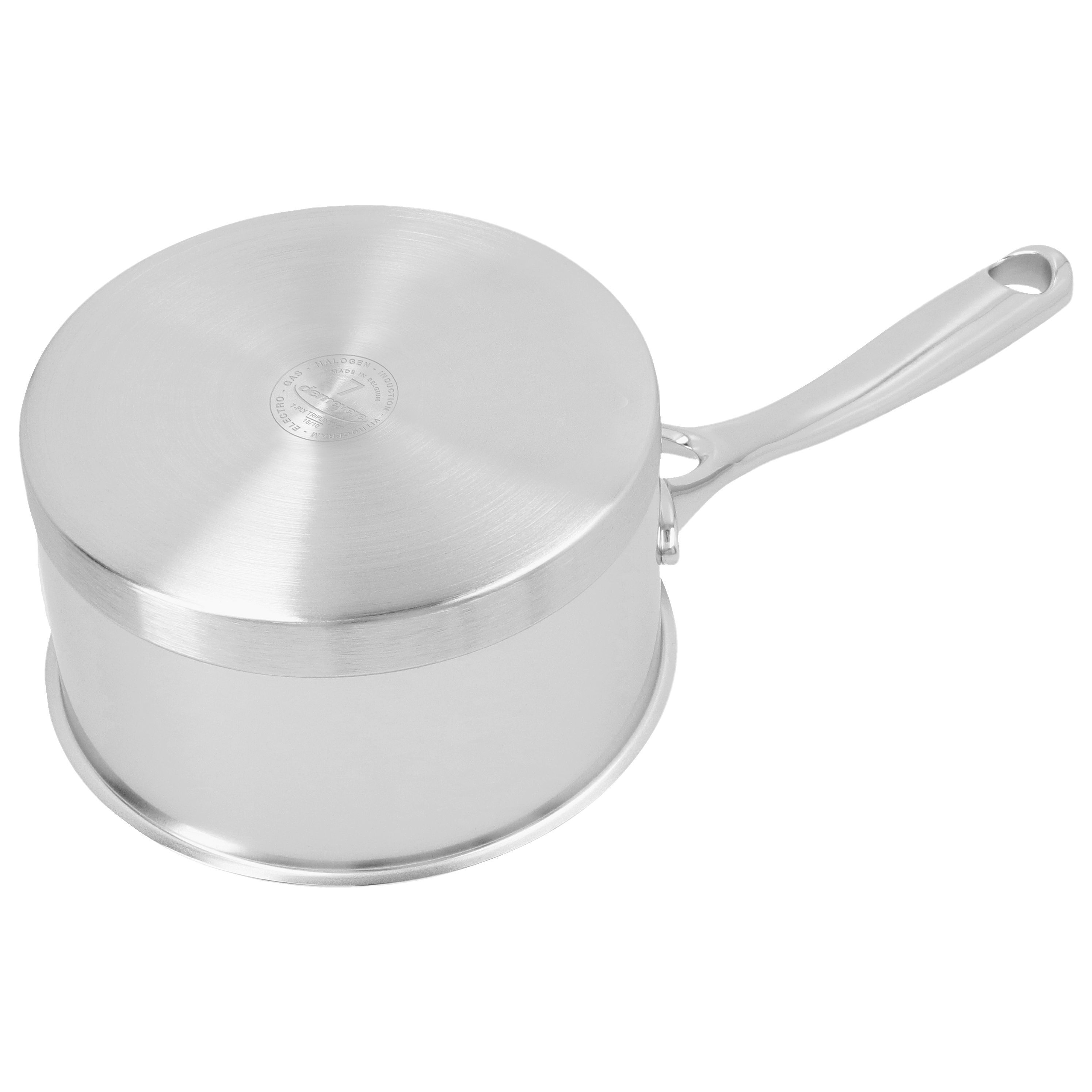 Stieltopf mit Deckel 14 cm, 18/10 Edelstahl, Silber