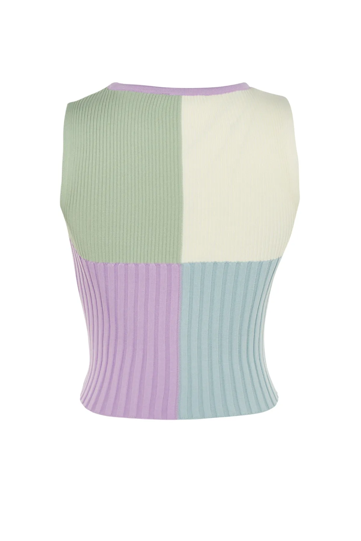 Trendyol Collection  Lilac Crop Color Blocked Strickbluse TWOSS22BZ1003