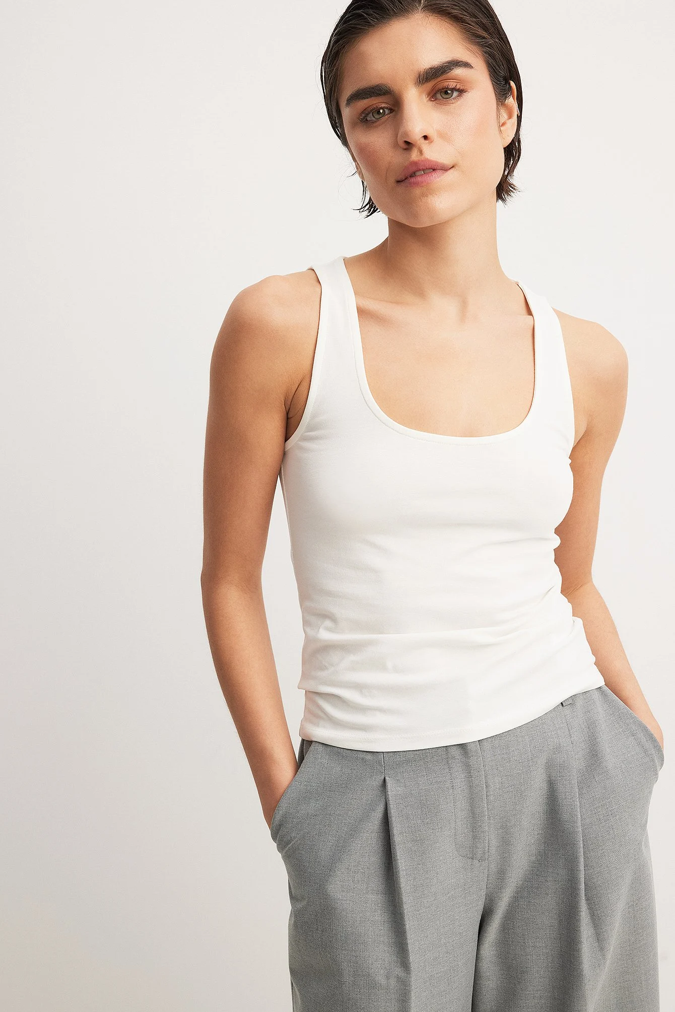 Tank-Top mit rundem Kragen