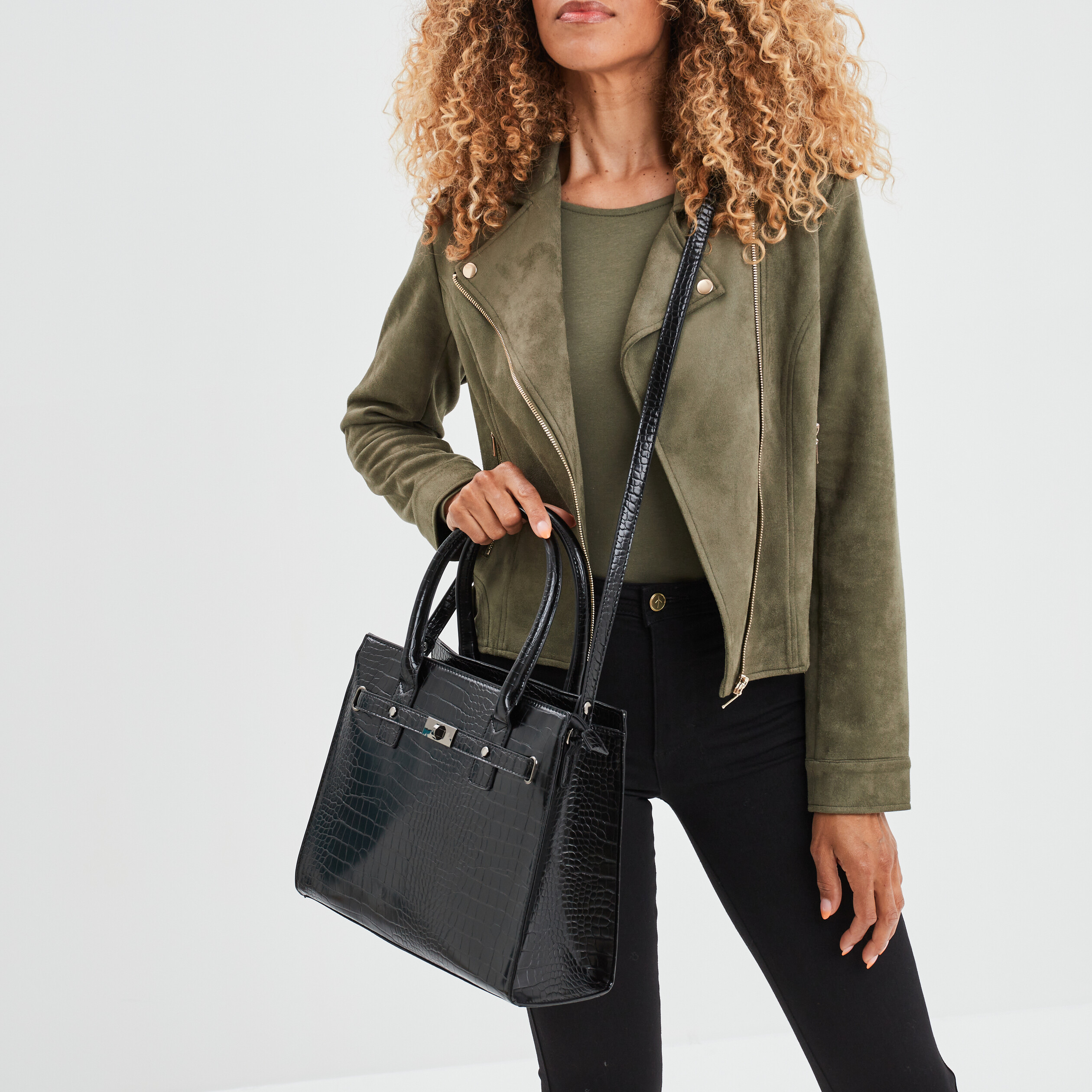 Body dos ouvert mnches longues coton vert kaki femme | La Halle
