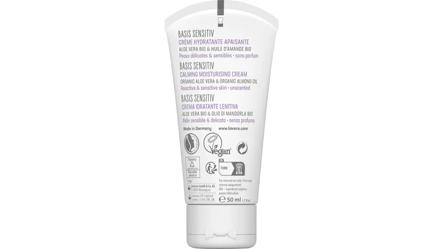 lavera BASIS SENSITIV Beruhigende Feuchtigkeitscreme 50 ml