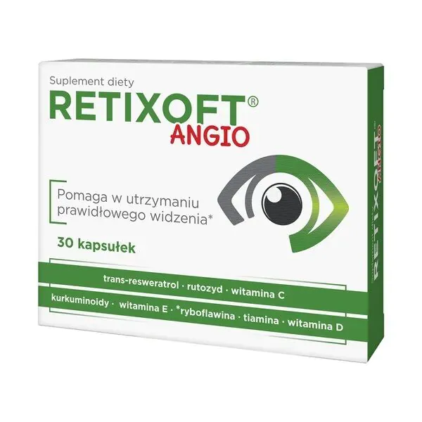„Retixoft Angio“, maisto papildas su regėjimą palaikančiomis medžiagomis, kapsulės