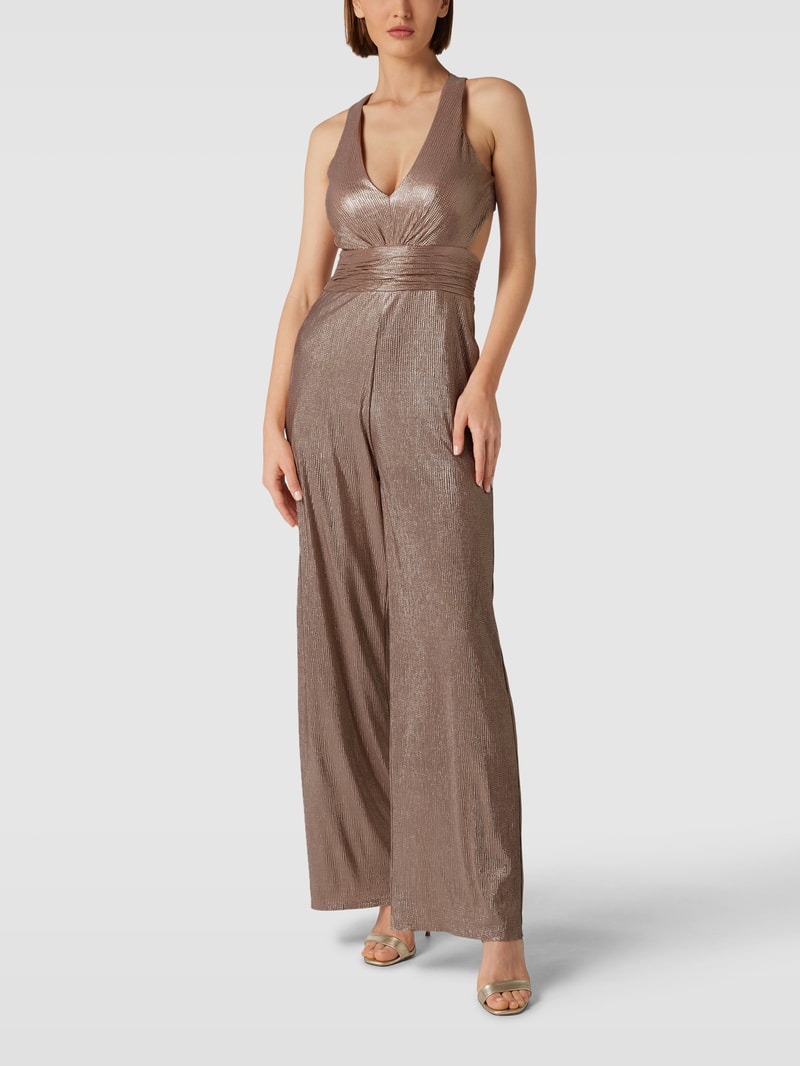 Jumpsuit mit Effektgarn in sand