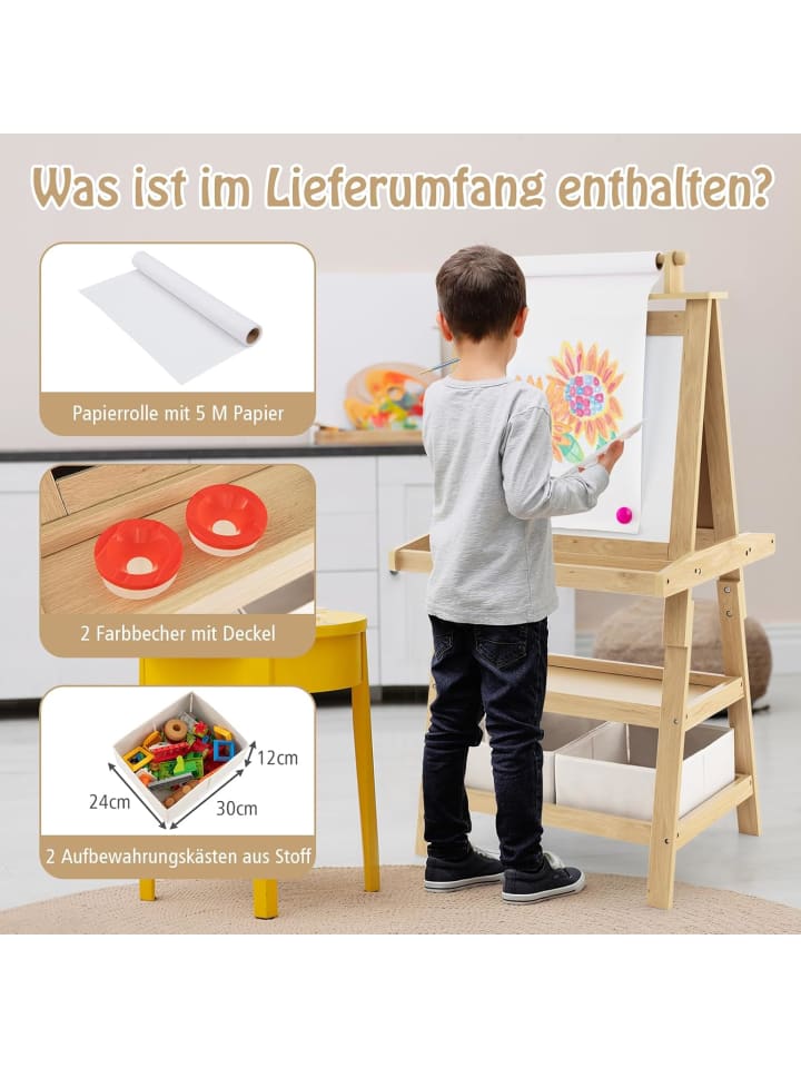 COSTWAY 3 in 1 Staffelei in Beige günstig kaufen 50 x 60 cm