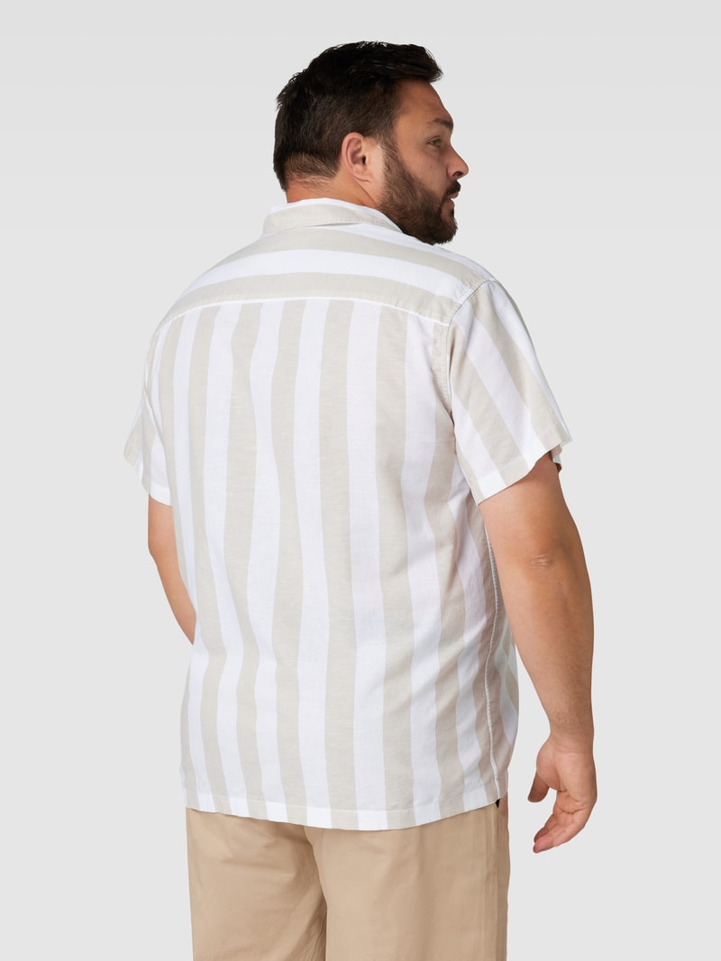 PLUS SIZE Freizeithemd mit Streifenmuster Modell 'SUMMER' in beige