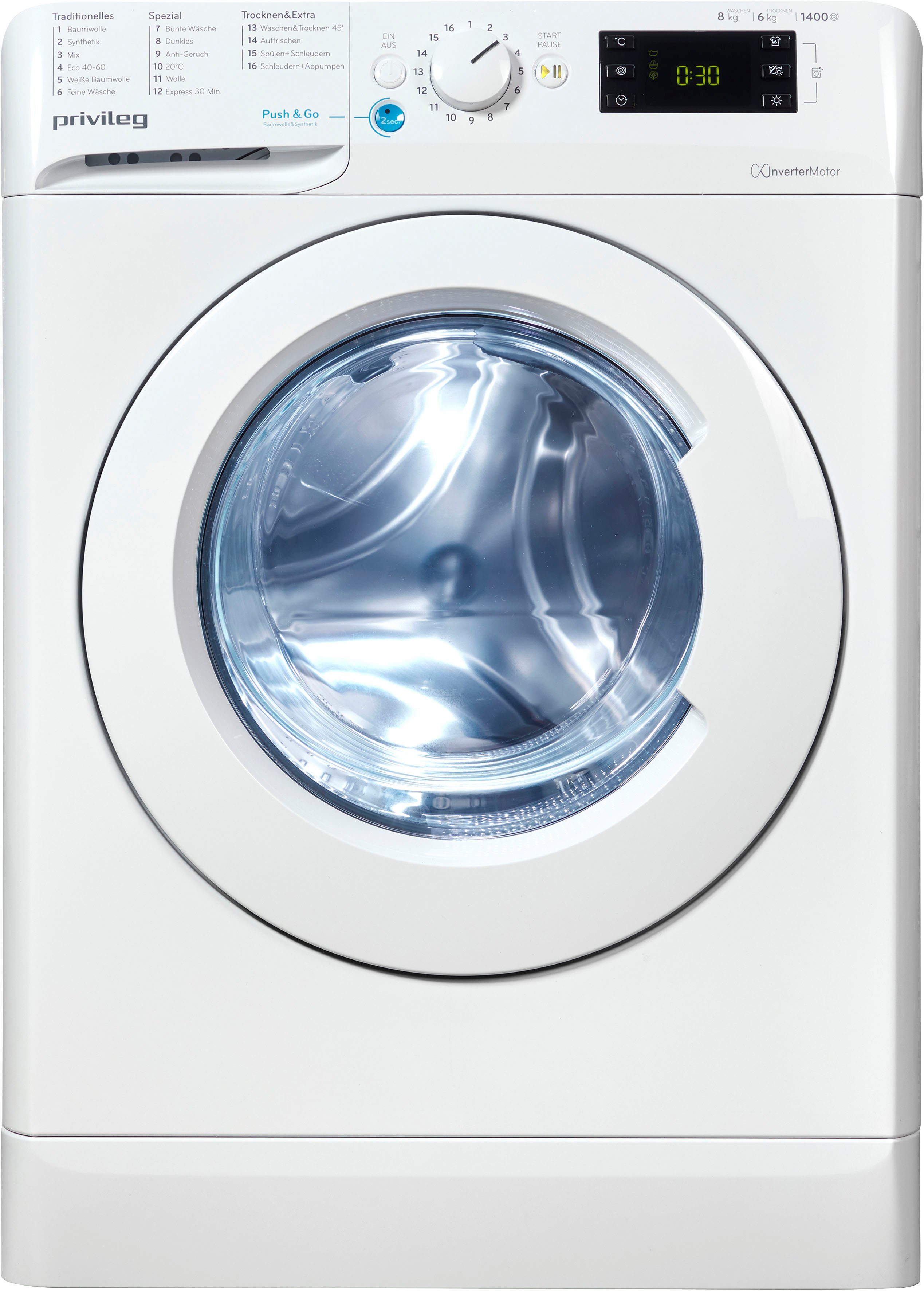 Privileg Waschtrockner PWWT X 8645 DE, 8 kg, 6 kg, 1400 U/min