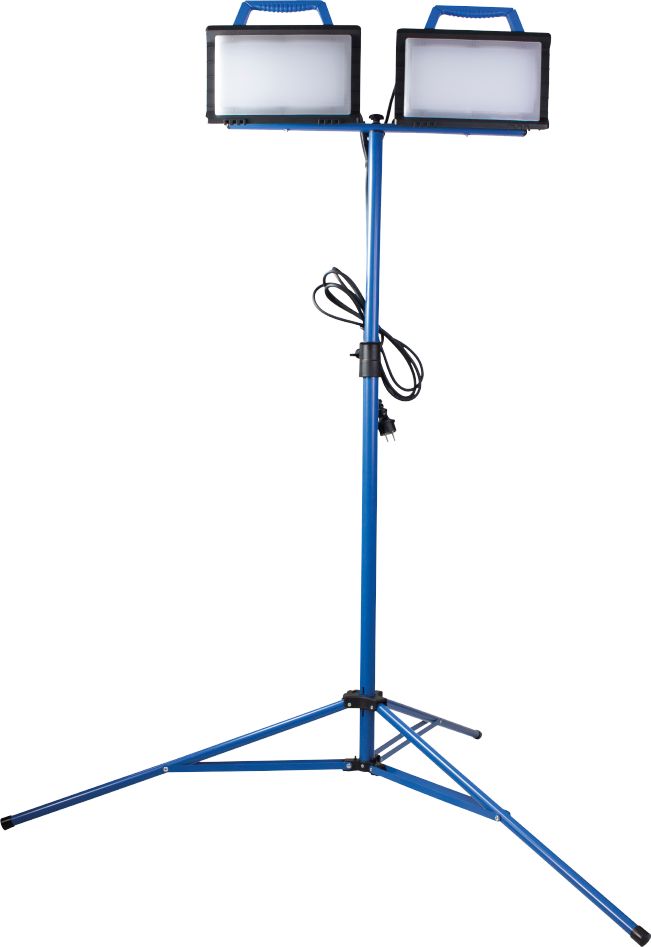 Refletor de trabalho LED Schwabe Optiline IP54 2 x 30 W em tripé com cabo H05RN-F 3x1.0 3 m