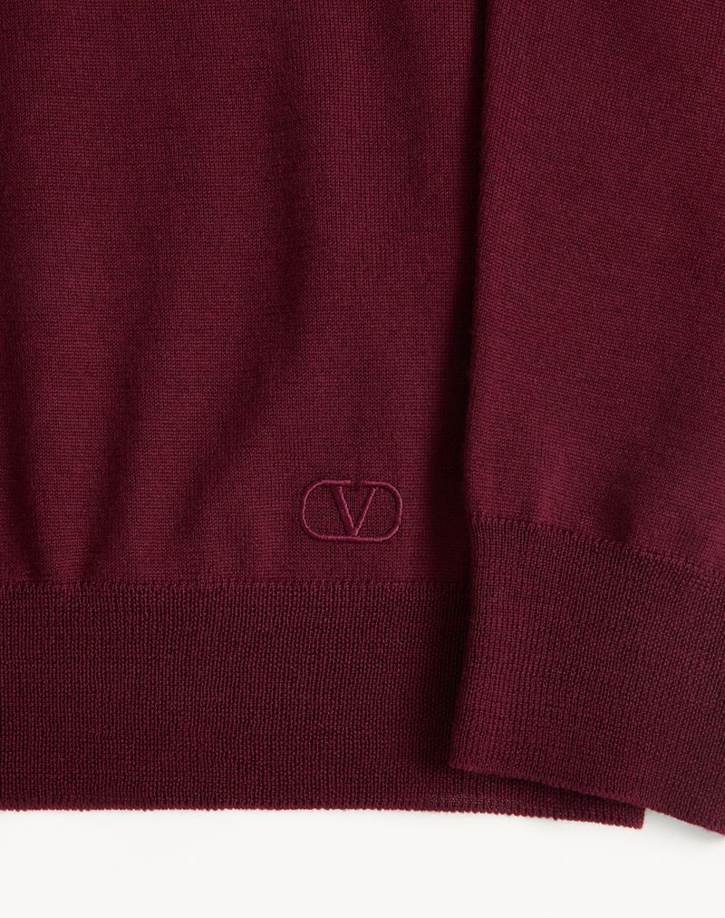 Valentino poloshirt van wol met V-logo borduurwerk