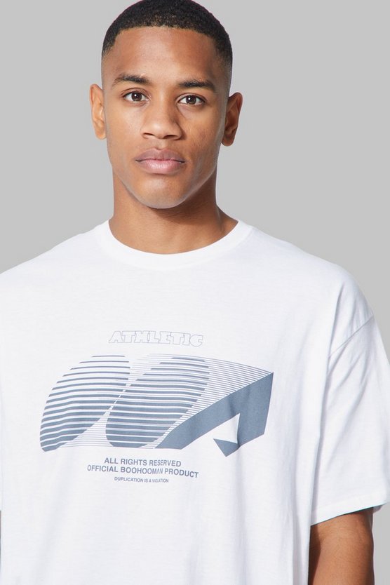 Oversize T-Shirt mit Man Active Running Print