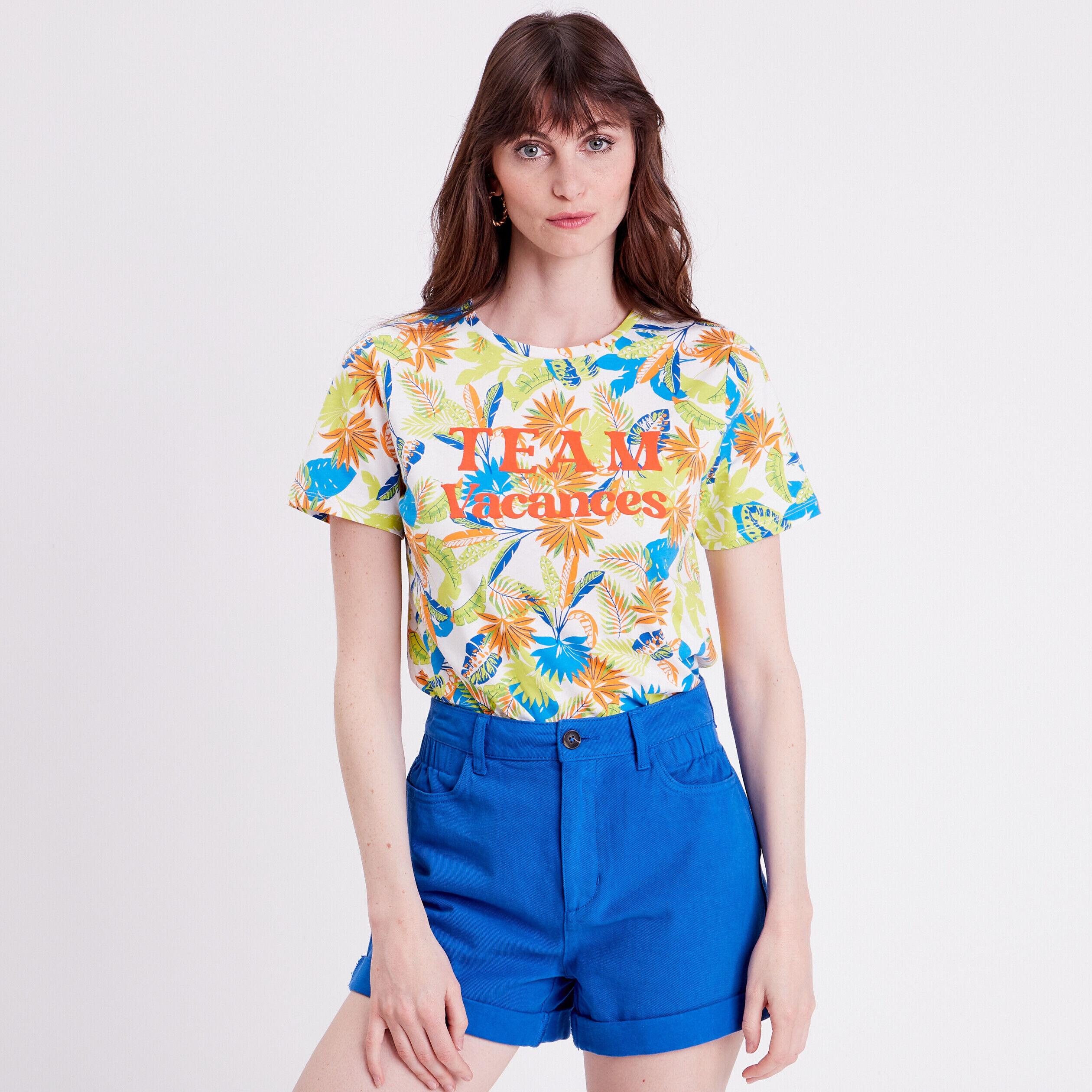 T-shirt manches courtes blanc femme | Cache Cache