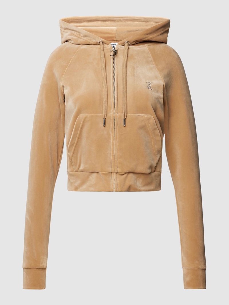 Sweatjacke mit Ziersteinbesatz Modell 'MADISON' in beige