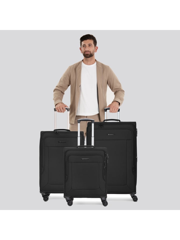 Franky Melbourne 3.0 4-Rollen Kofferset 3tlg. mit Dehnfalte in black günstig kaufen onesize