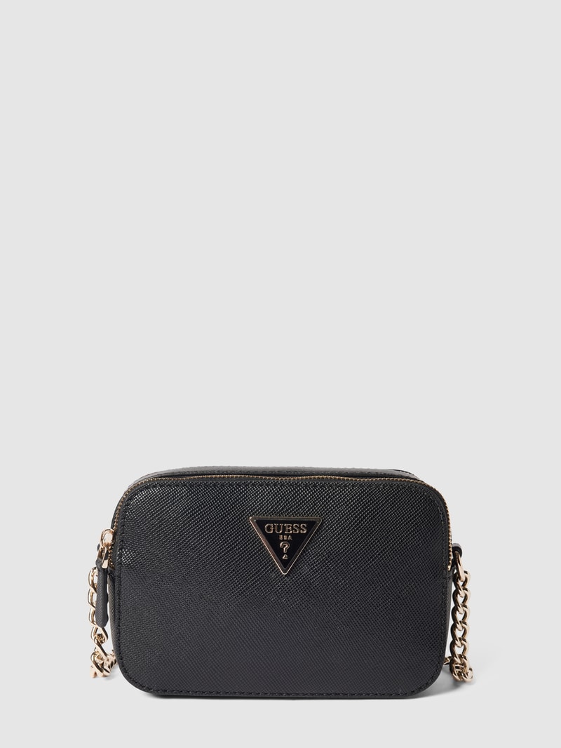 Camera Bag mit Schulterriemen in metallic Modell 'NOELLE' in schwarz