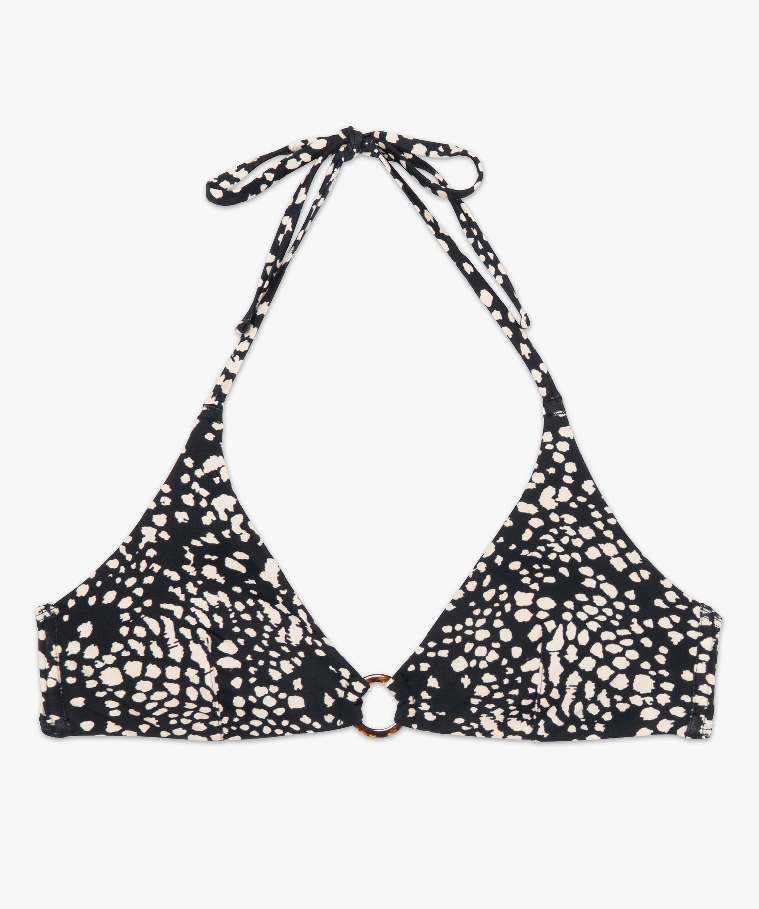 Haut de maillot de bain femme forme triangle avec anneau imprime | GEMO