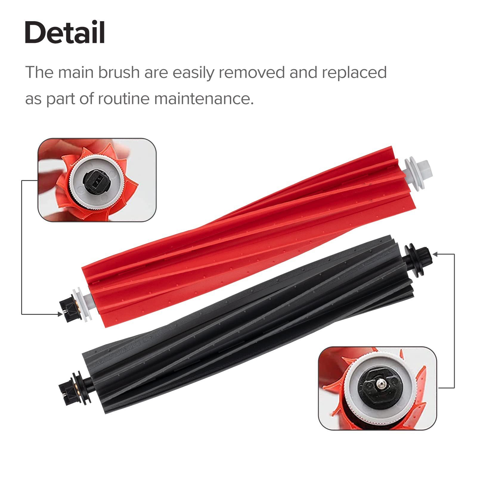 Roborock Bürste Trennbare Rubber DuoRoller-Bürste, fur S8/S8 +/S8 Pro Ultra Roboter Staubsauger
