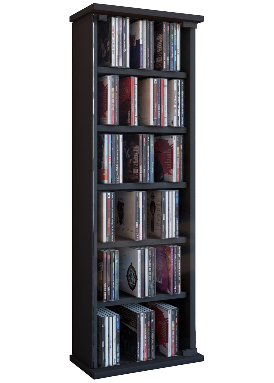 VCM CD/DVD Regal Vetro - schwarz