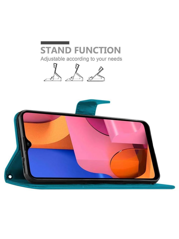 cadorabo Hülle für Samsung Galaxy A20s Blumen Design in FLORAL BLAU günstig kaufen onesize