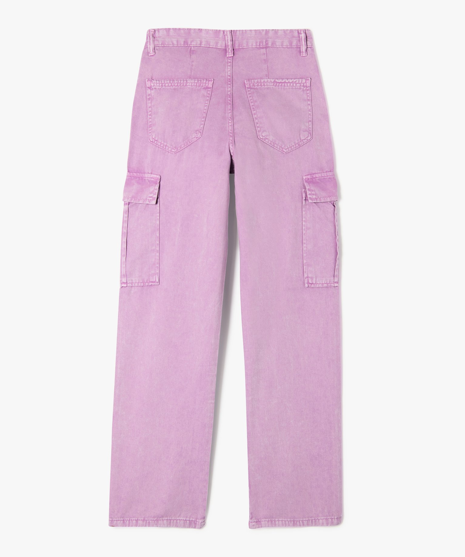 Pantalon cargo en toile de coton fille violet | GEMO