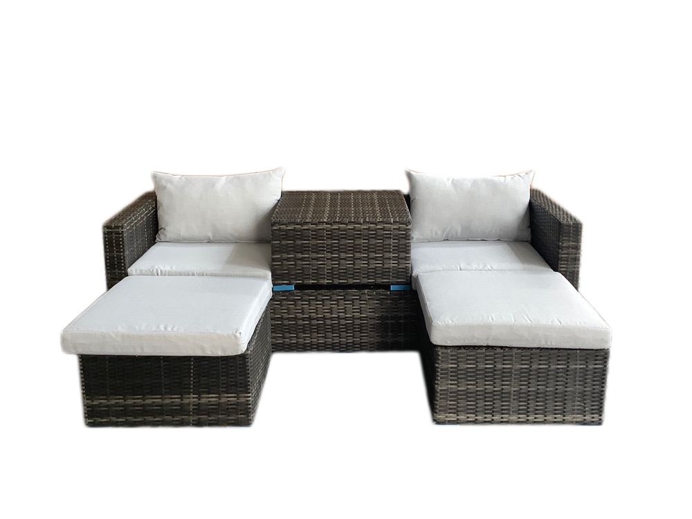 schütte Home & Living Rattan Multifunktionslounge 13-tlg. mit Auflagen hellgrau K/D