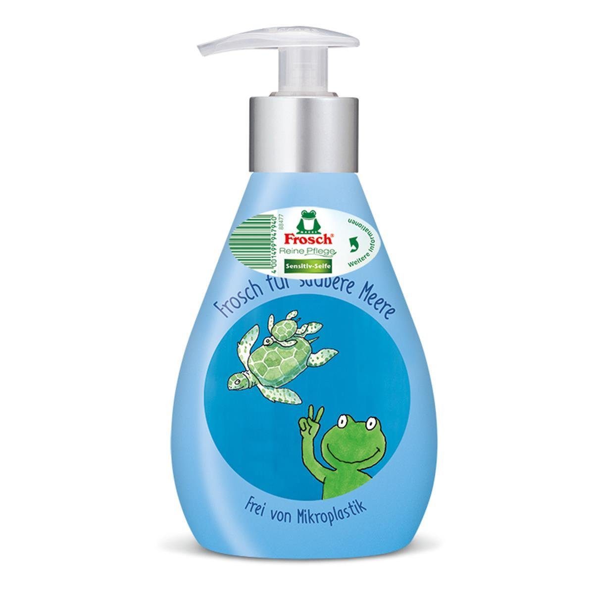 FROSCH Handseife Frosch Reine Pflege Sensitiv-Seife 300ml - Blaue Designflasche (1er Pa