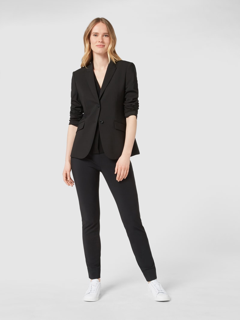 Blazer aus Schurwolle mit Stretch-Anteil in schwarz