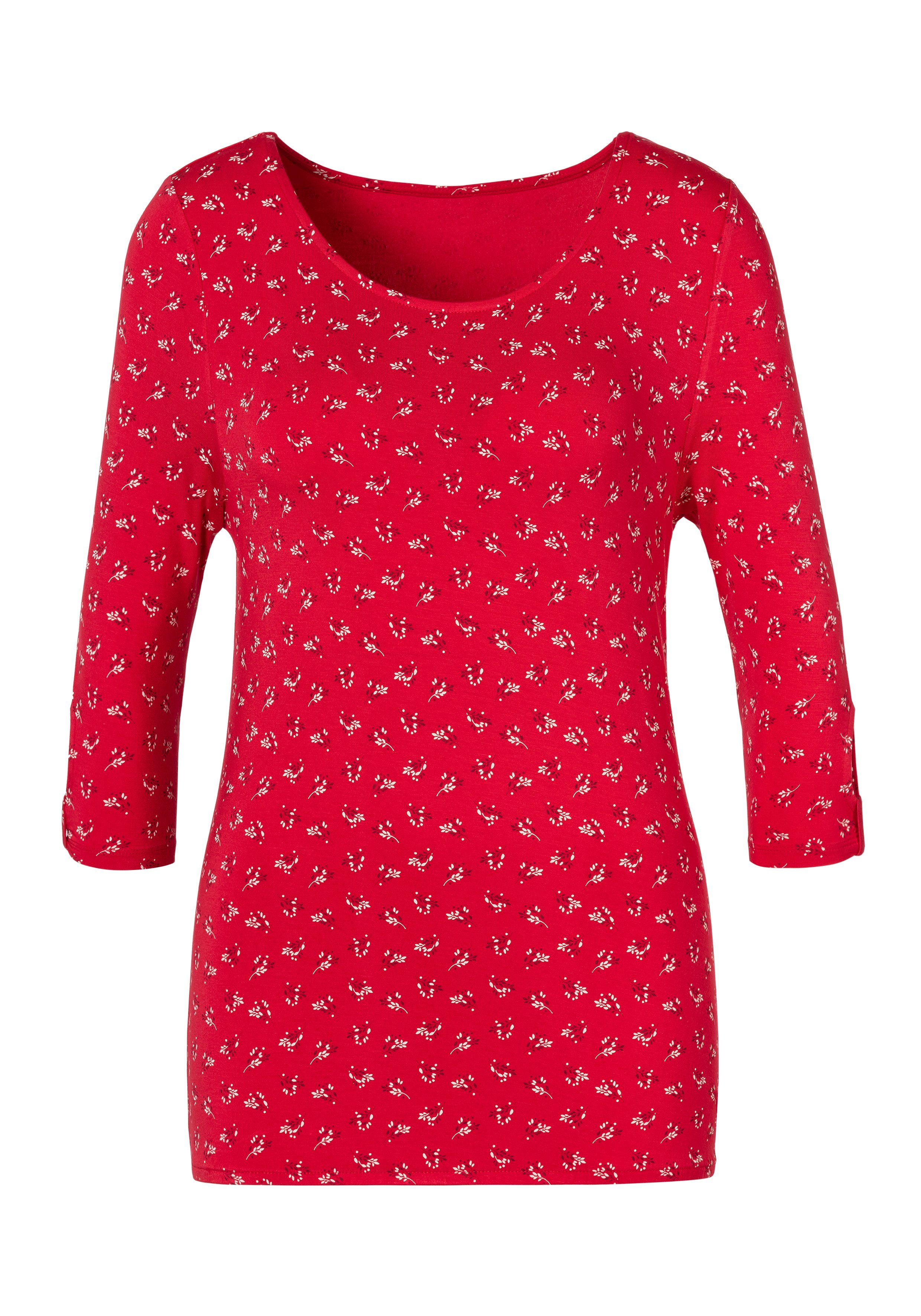 LASCANA 3/4-Arm-Shirt mit kleinem Cut-Out am Ärmelsaum