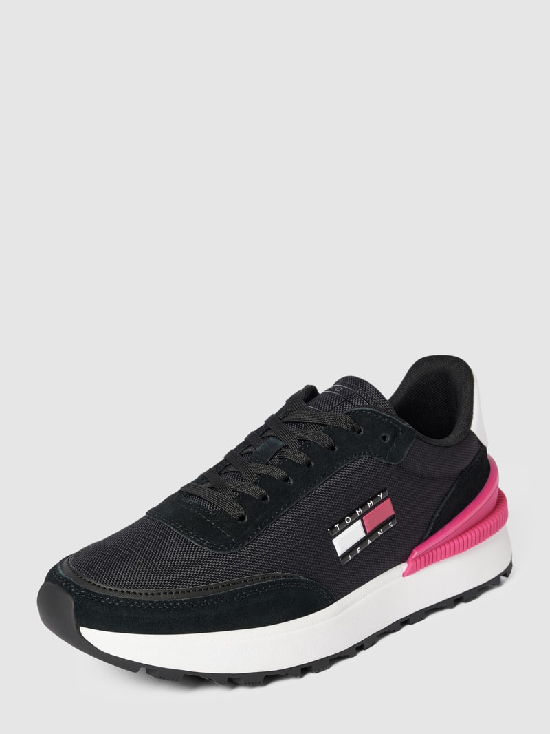 Sneaker mit Logo-Details Modell 'TECH. RUN' in schwarz