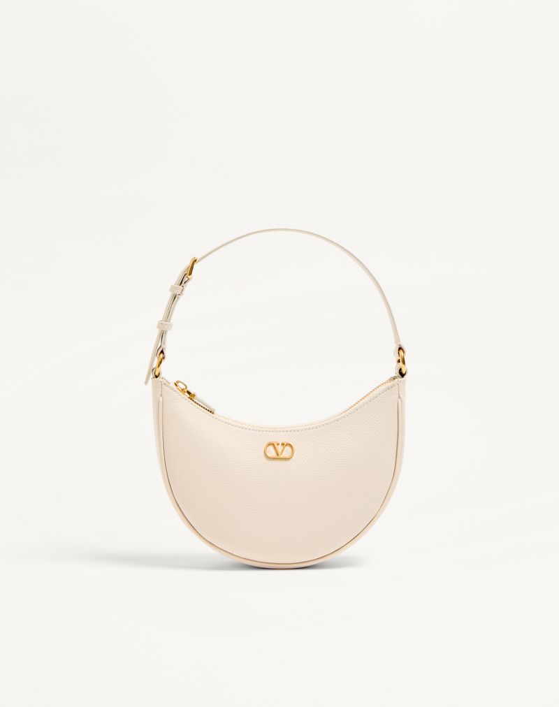 Bolsa Mini Hobo Assinatura VLogo em pele de bezerro granulada