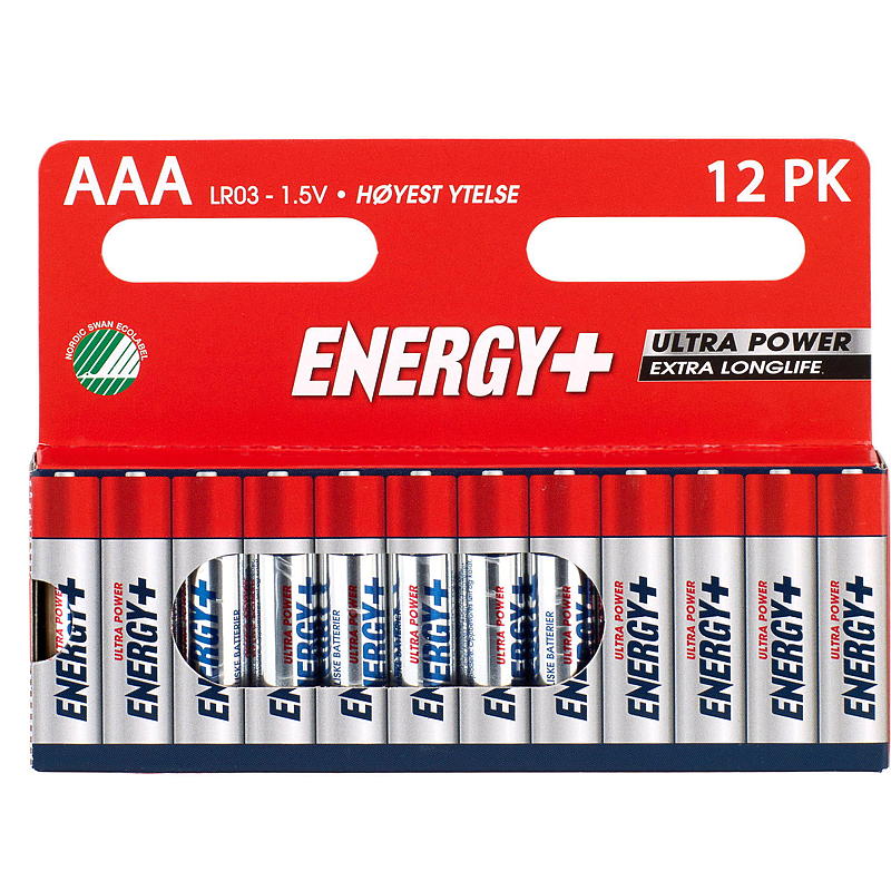 Energy Batteri AAA 12-pk, ultra power, Energy